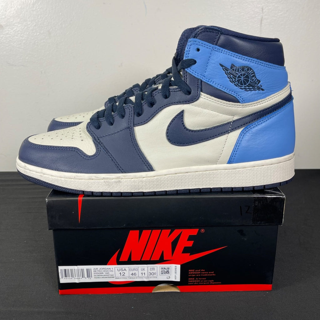 Jordan 1 Retro High Obsidian 12 (Moderately Worn Pre-Owned)JordanSail/Obsidian-University Blue - Image 3