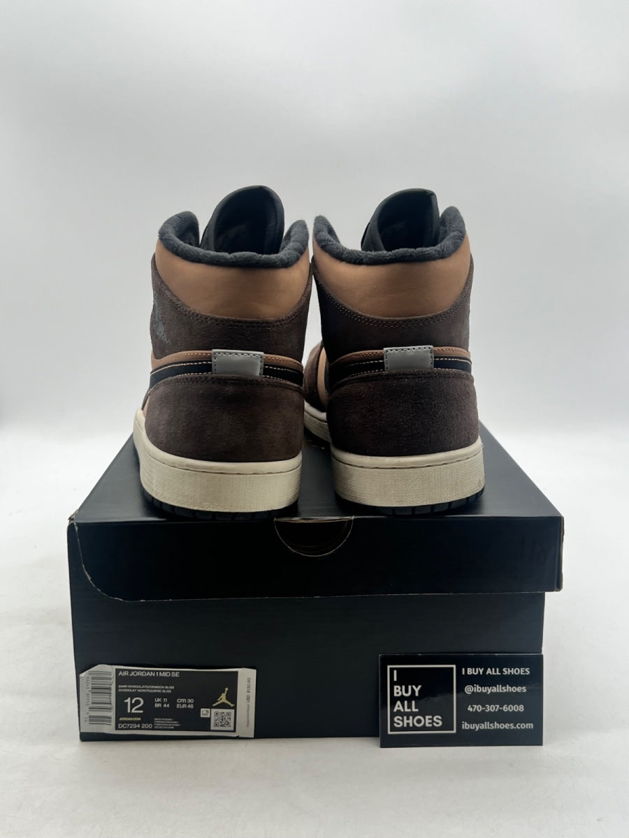 Jordan 1 Mid SE Dark Chocolate 12 (Lightly Worn Pre-Owned) - Image 3