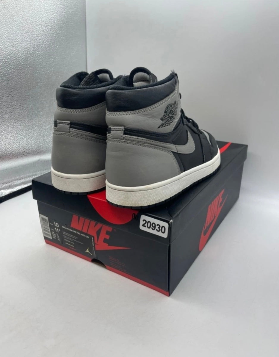 Jordan 1 Retro High Shadow (2018) 10 (Moderately Worn Pre-Owned)JordanBlack/Medium Grey-White - Image 5