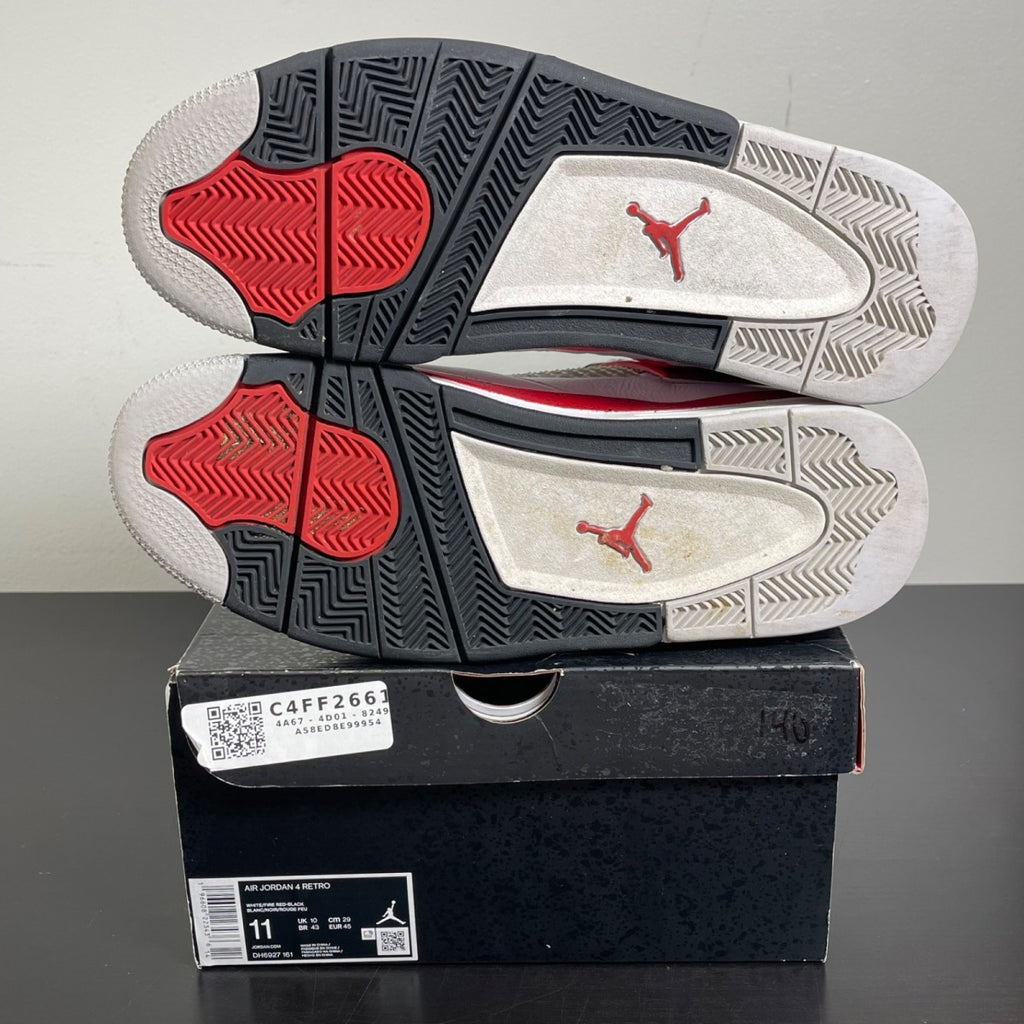 Jordan 4 Retro Red Cement 11 (Moderately Worn Pre-Owned)JordanWhite/Fire Red/Black/Neutral Grey - Image 5