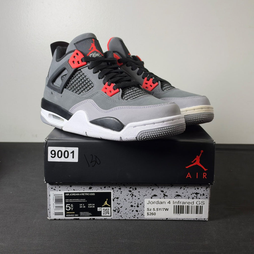 Jordan 4 Retro Infrared (GS) (Size 5.5Y) - Image 1