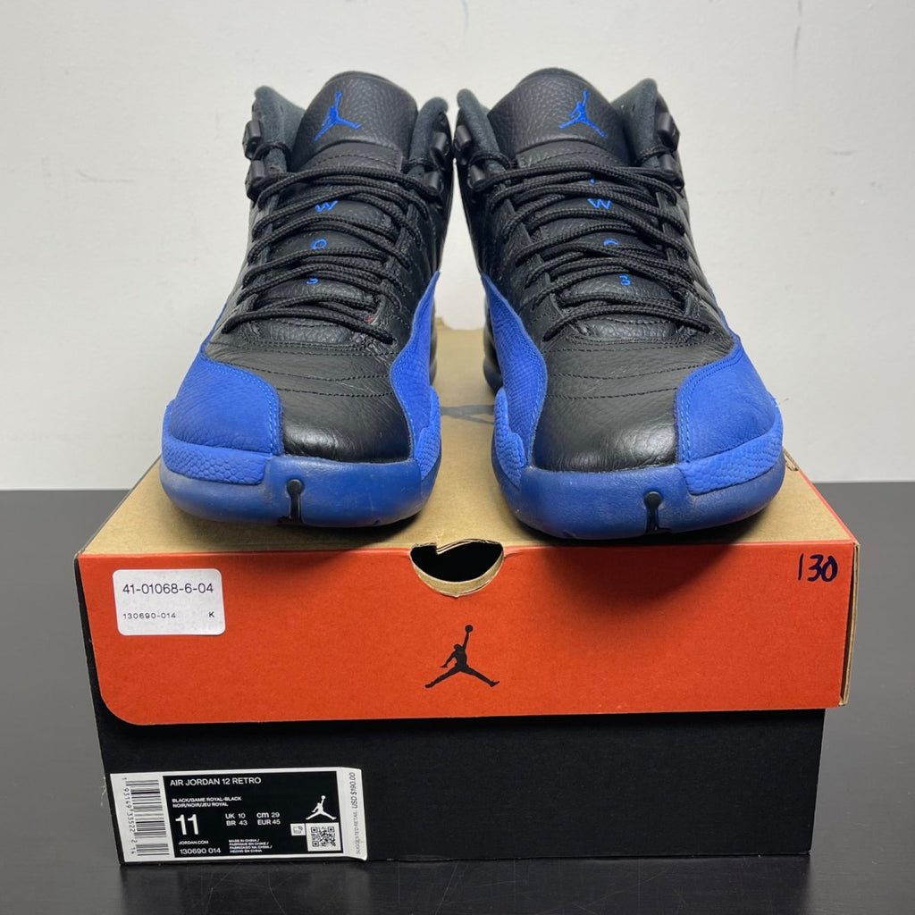 Jordan 12 Retro Black Game Royal 11 (Moderately Worn Pre-Owned)JordanBlack/Game Royal-Black - Image 2