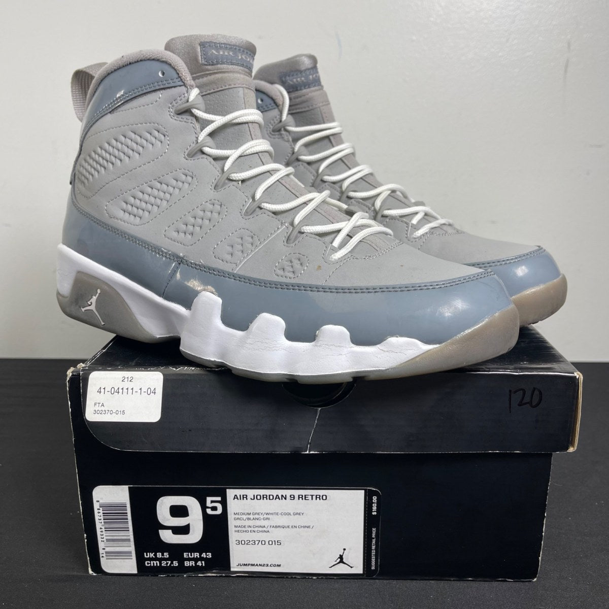 Jordan 9 Retro Cool Grey (2012) (Size 9.5) - Image 1