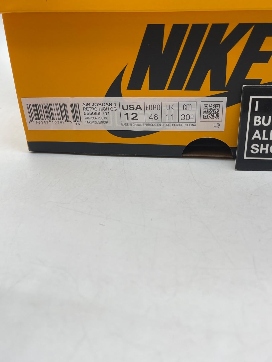 Jordan 1 Retro High OG Taxi 12 (Moderately Worn Pre-Owned) - Image 9