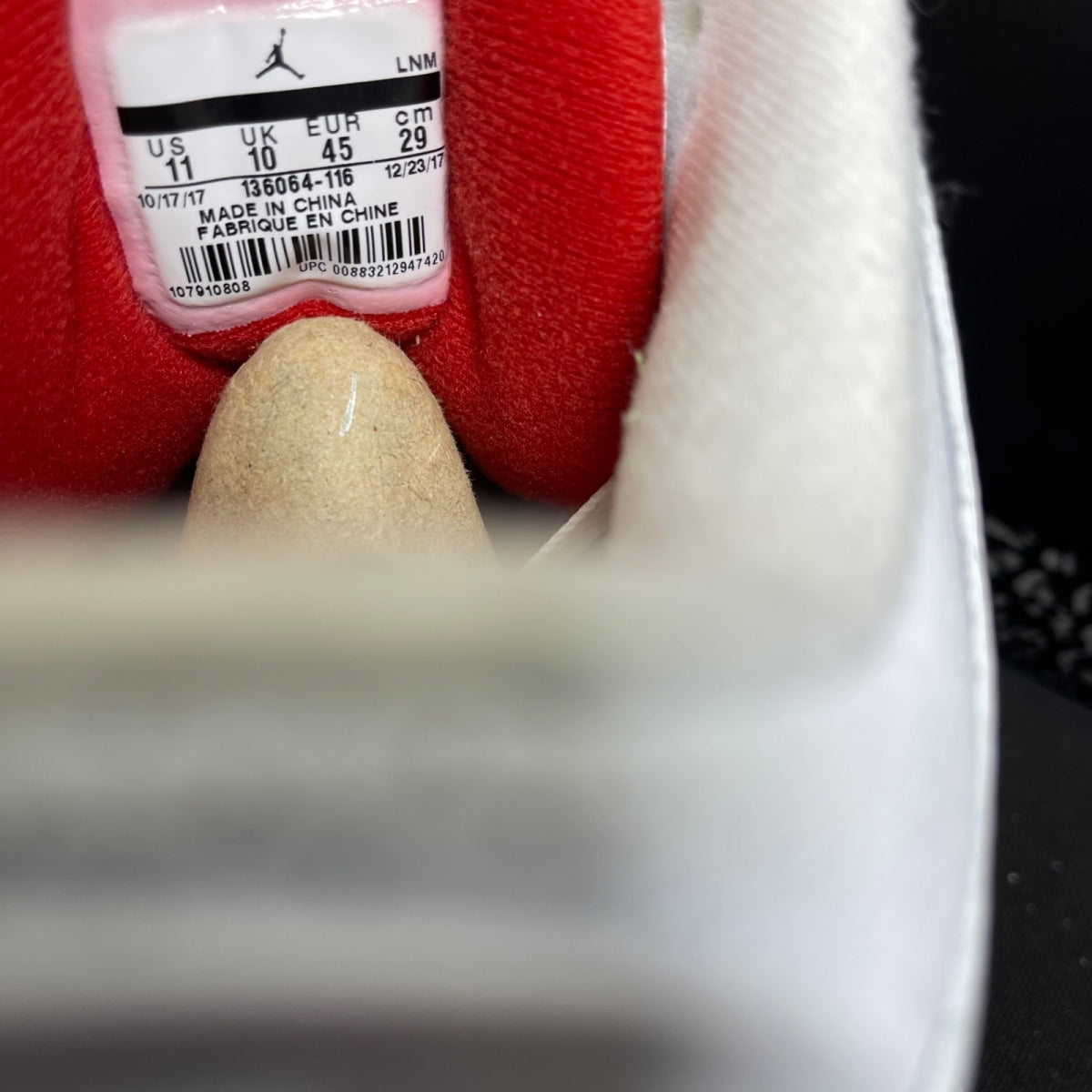 Jordan 3 Retro Hall of Fame 11 (Moderately Worn Pre-Owned)JordanWhite/Fire Red-Cement Grey-Black
