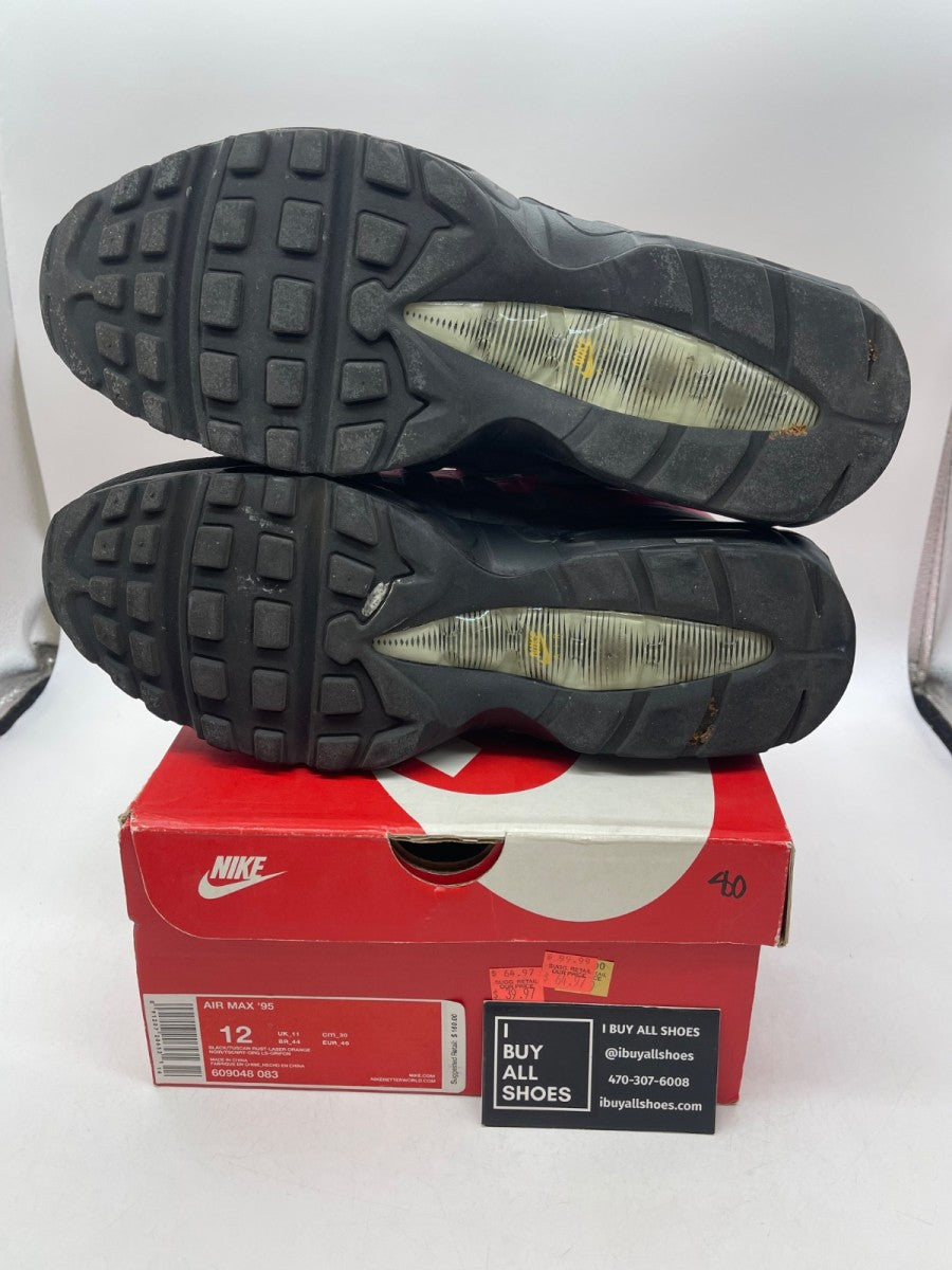 Nike Air Max 95 Black Tuscan Rust Laser Orange 12 (Moderately Worn Pre-Owned) - Image 7