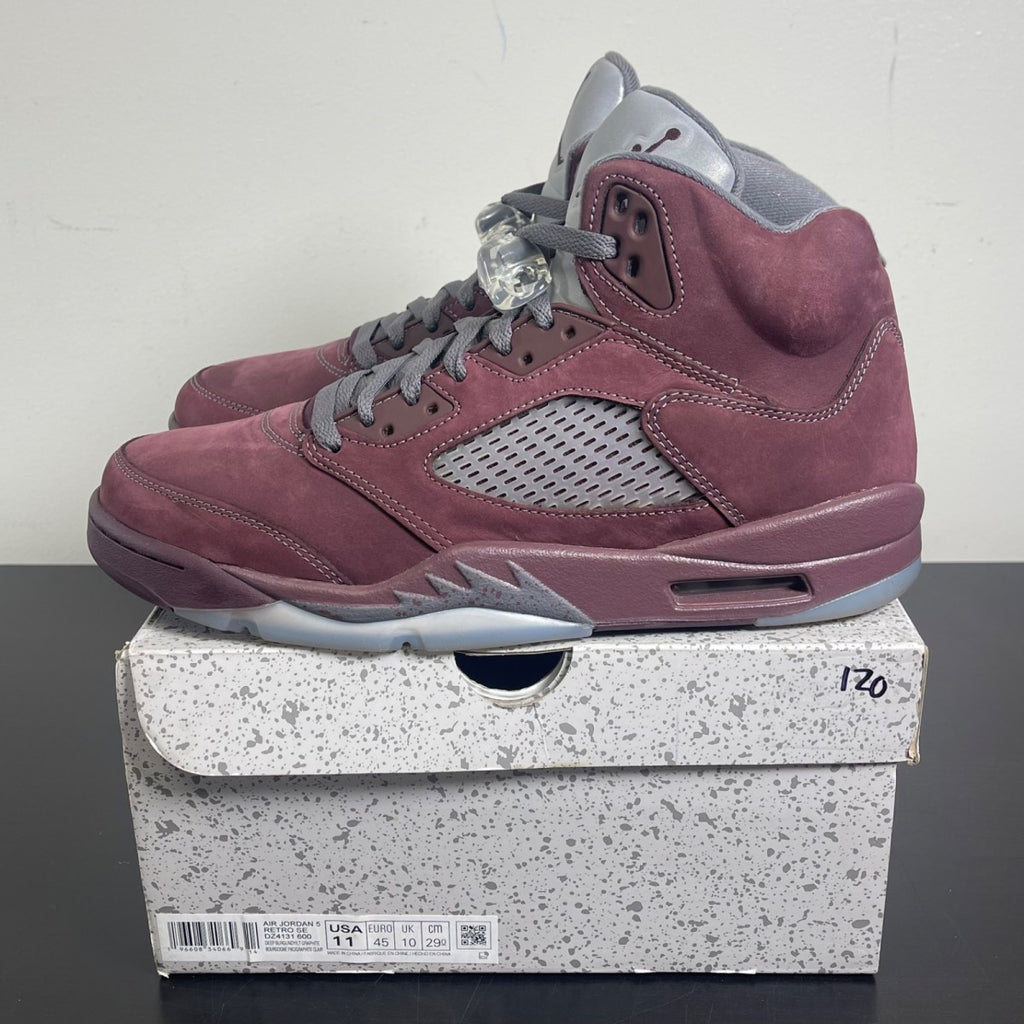 Jordan 5 Retro Burgundy (2023) 11 (Moderately Worn Pre-Owned)JordanDeep Burgundy/Light Graphite/Metallic Silver - Image 3
