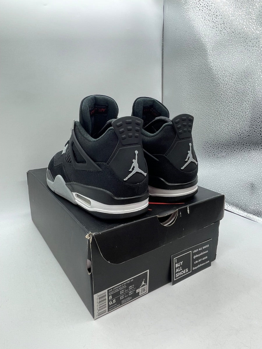 Jordan 4 Retro SE Black Canvas 8 (Moderately Worn Pre-Owned) - Image 4