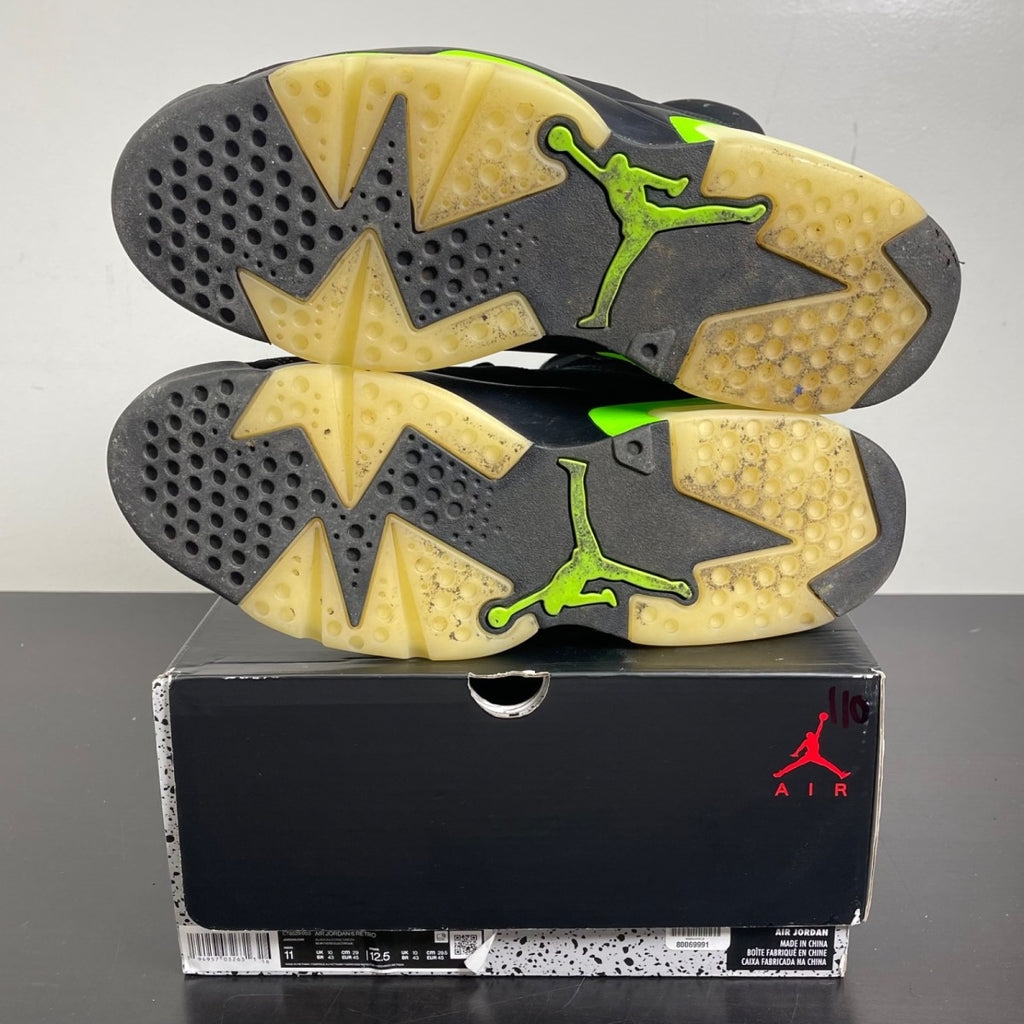 Jordan 6 Retro Electric Green 11 (Moderately Worn Pre-Owned)JordanBlack/Electric Green - Image 5