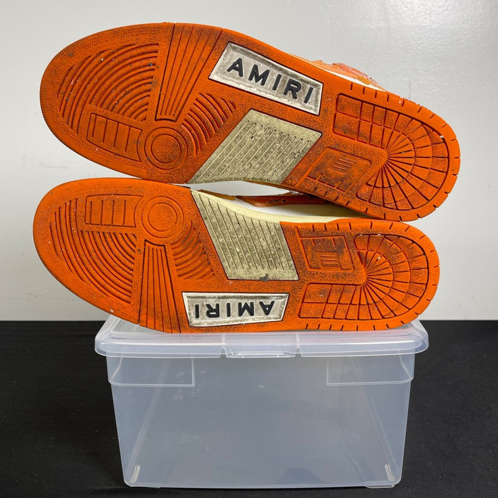AMIRI Skel Top Hi Bandana White Orange 45 (Moderately Worn Pre-Owned)AMIRIWhite/Orange - Image 5