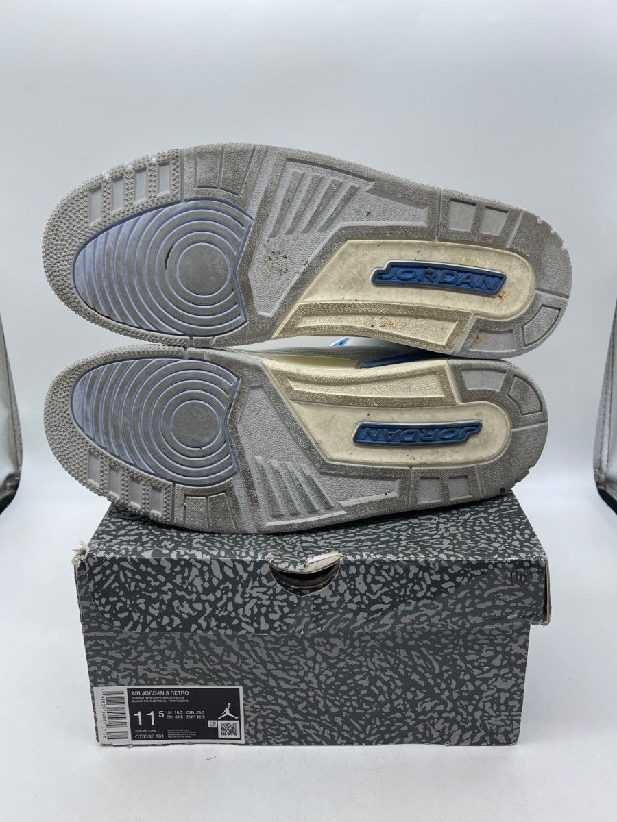 Jordan 3 Retro Lucky Shorts 11.5 (Moderately Worn Pre-Owned)JordanSummit White/Hydrogen Blue-Legend Blue-Photon Dust-Pure Platinum-Sail - Image 7