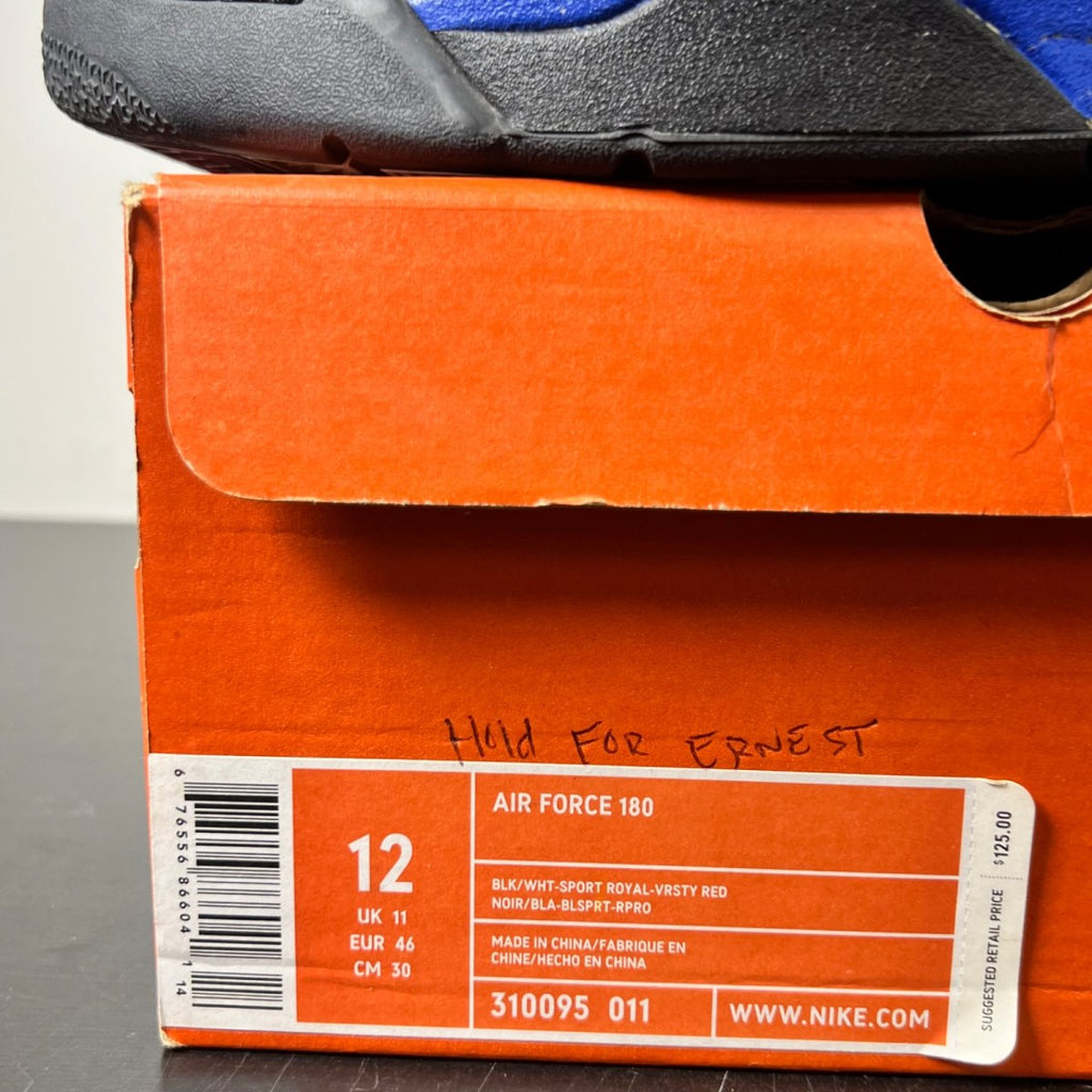 Nike Air Force 180 Barkely OG (2013) 12 (Moderately Worn Pre-Owned)NikeBlack/White-Sport Royal-Red - Image 4