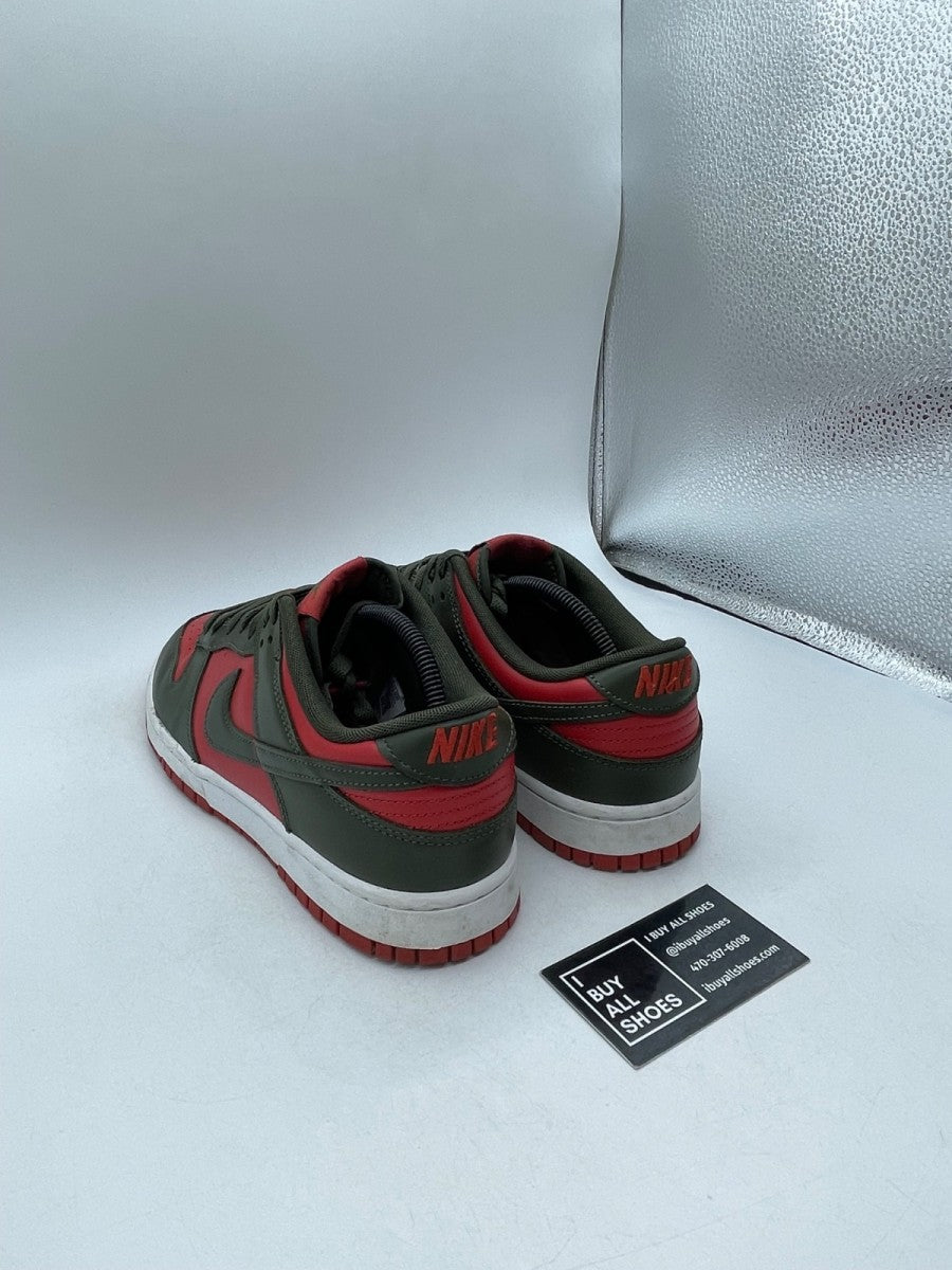 Nike Dunk Low Mystic Red Cargo Khaki 9.5 (Moderately Worn Pre-Owned) - Image 4