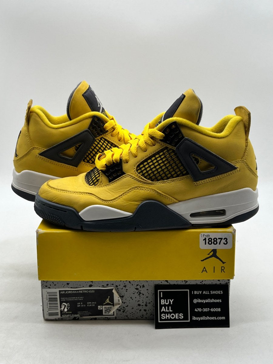 Jordan 4 Retro Lightning (2021) 7.5 (Moderately Worn Pre-Owned) - Image 1