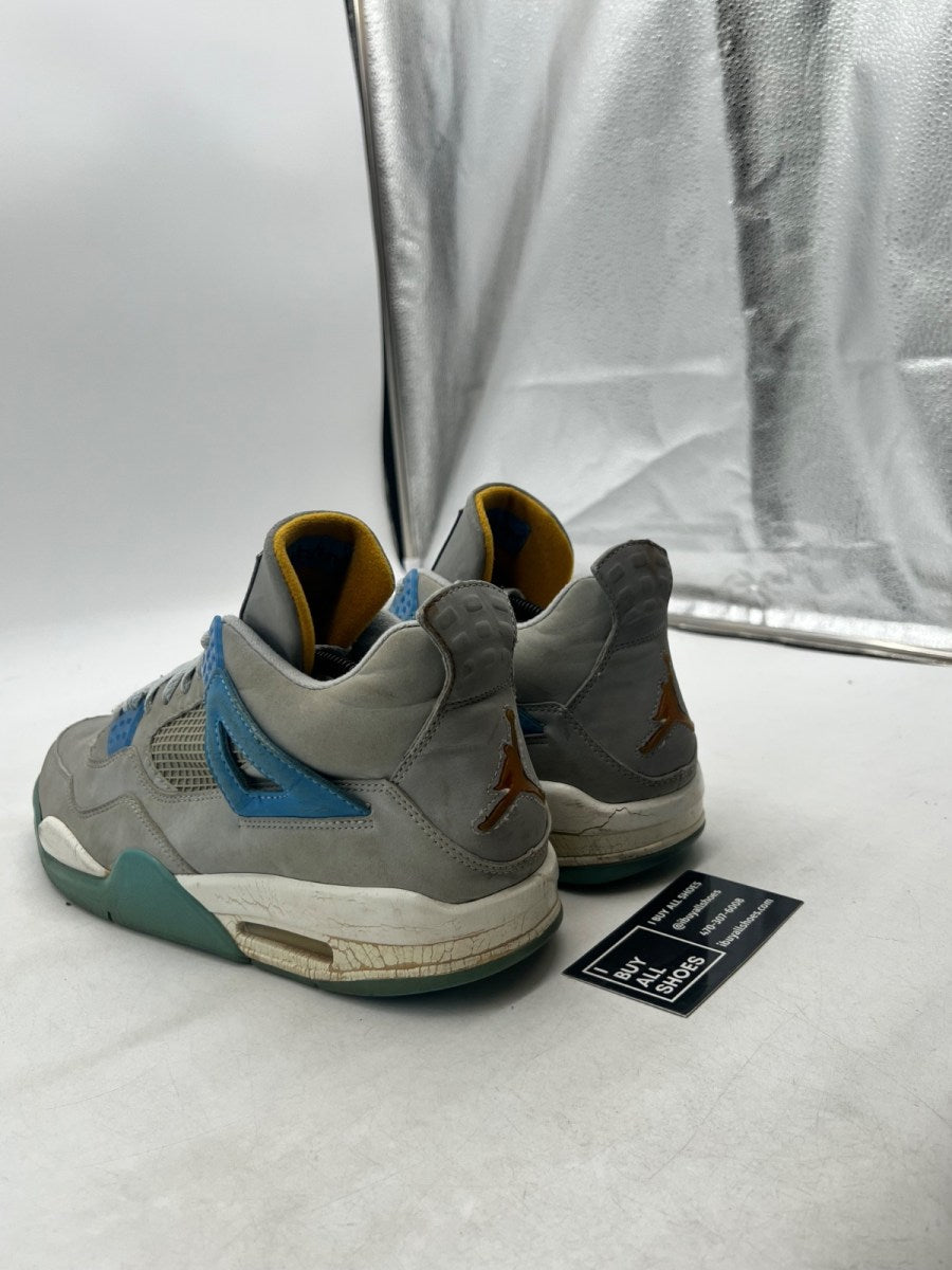 Jordan 4 Retro Mist Blue 11 (Heavily Worn Pre-Owned) - Image 4