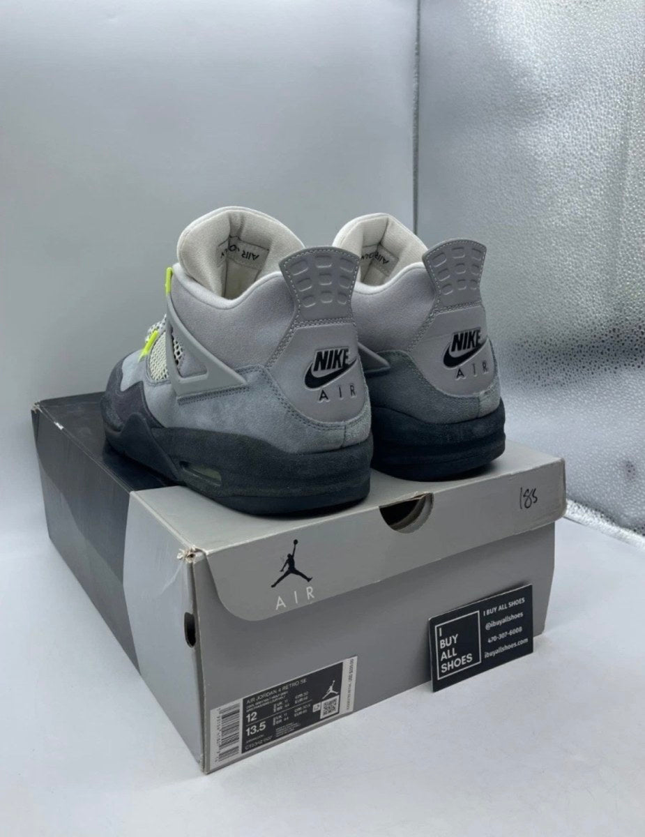Jordan 4 Retro SE 95 Neon 12 (Lightly Worn Pre-Owned)JordanCool Grey/Volt-Wolf Grey-Anthracite - Image 6