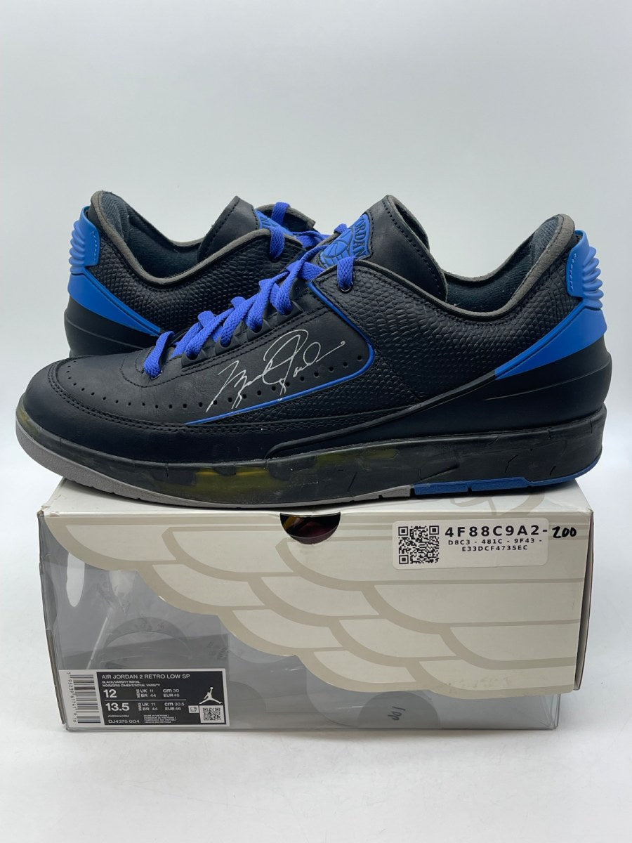 Jordan 2 Retro Low SP Off-White Black Blue 12 (Moderately Worn Pre-Owned)JordanBlack/Blue-Grey - Image 1