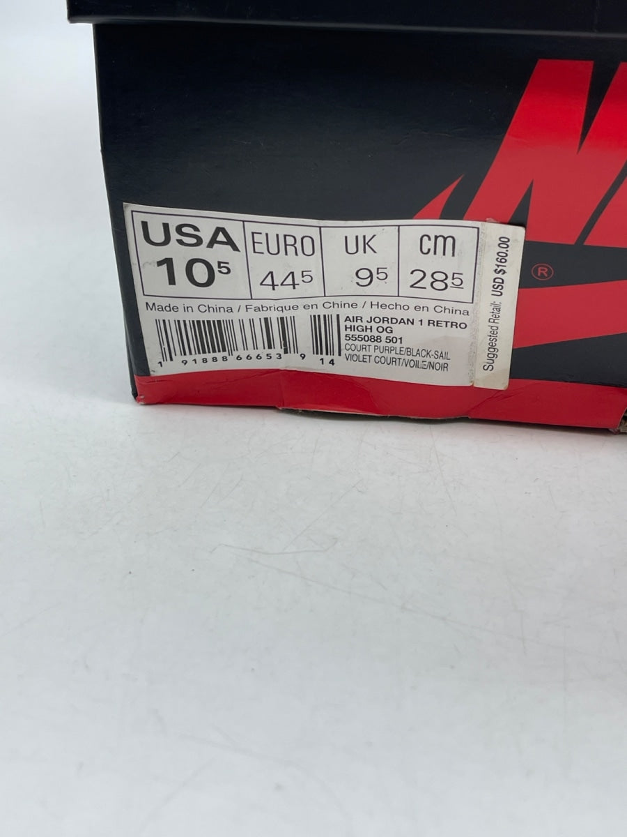 Jordan 1 Retro High Court Purple 10.5 (Heavily Worn Pre-Owned) - Image 9
