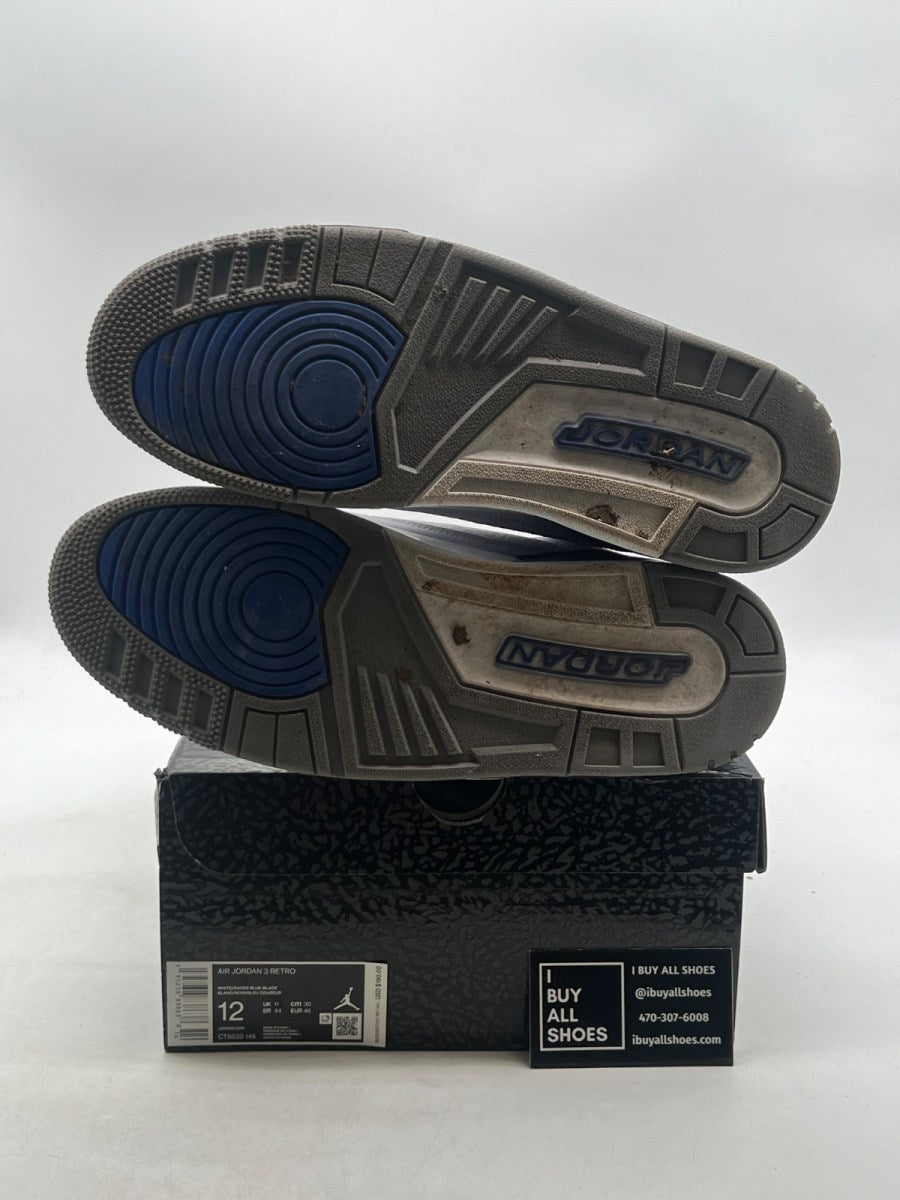 Jordan 3 Retro Racer Blue 12 (Moderately Worn Pre-Owned) - Image 9