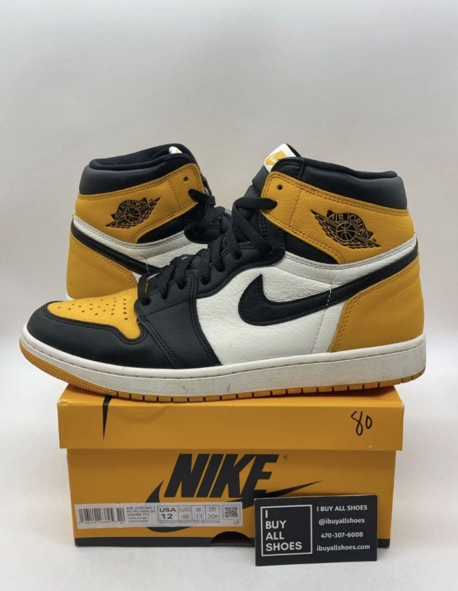 Jordan 1 Retro High OG Taxi 12 (Lightly Worn Pre-Owned)JordanTaxi/Black-Sail - Image 1