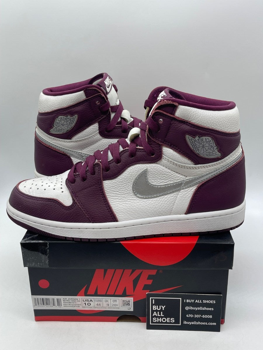 Jordan 1 Retro High OG Bordeaux 10 (Moderately Worn Pre-Owned) - Image 1