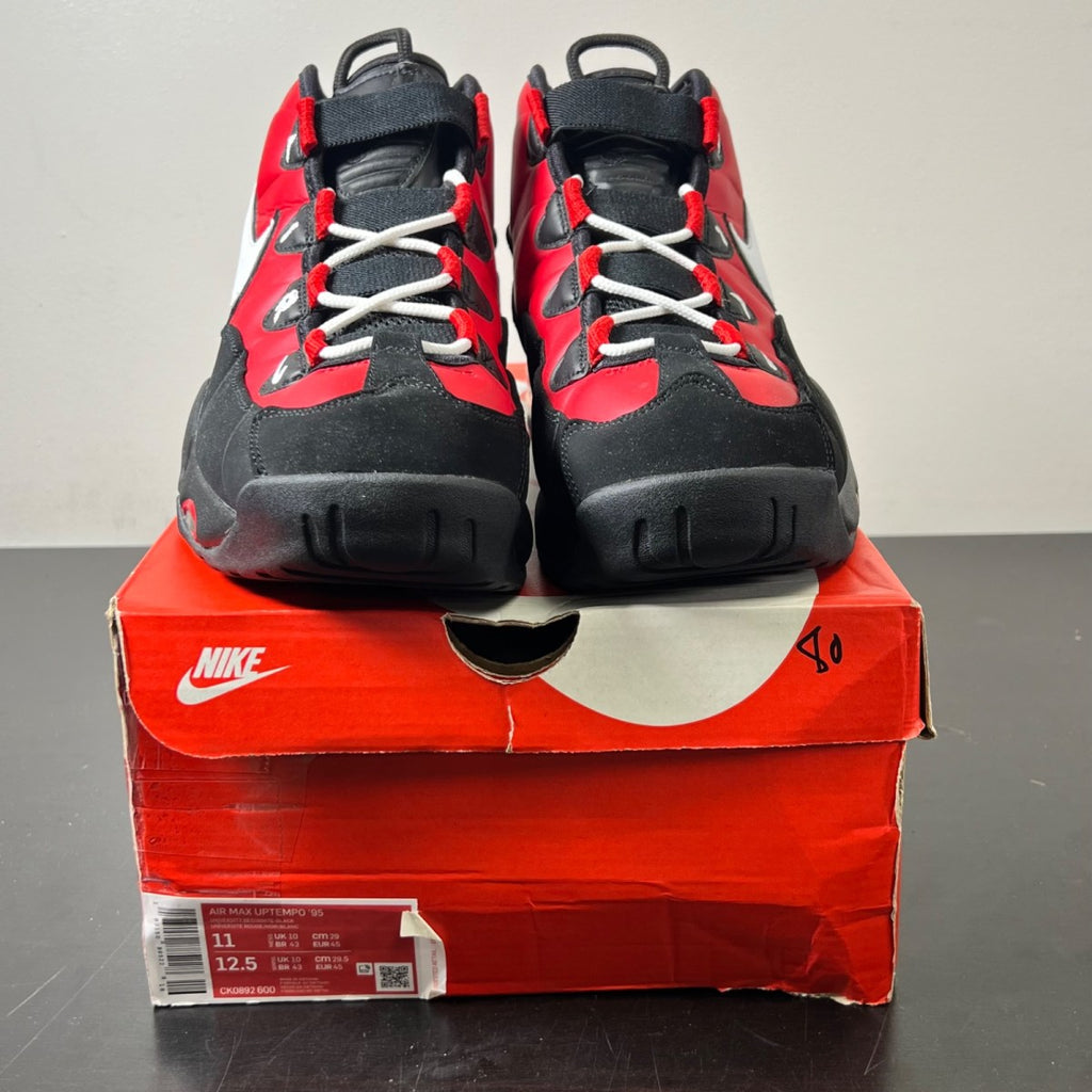 Nike Air Max Uptempo 95 Bulls 11 (Lightly Worn Pre-Owned)NikeVarsity Red/Black-White - Image 2