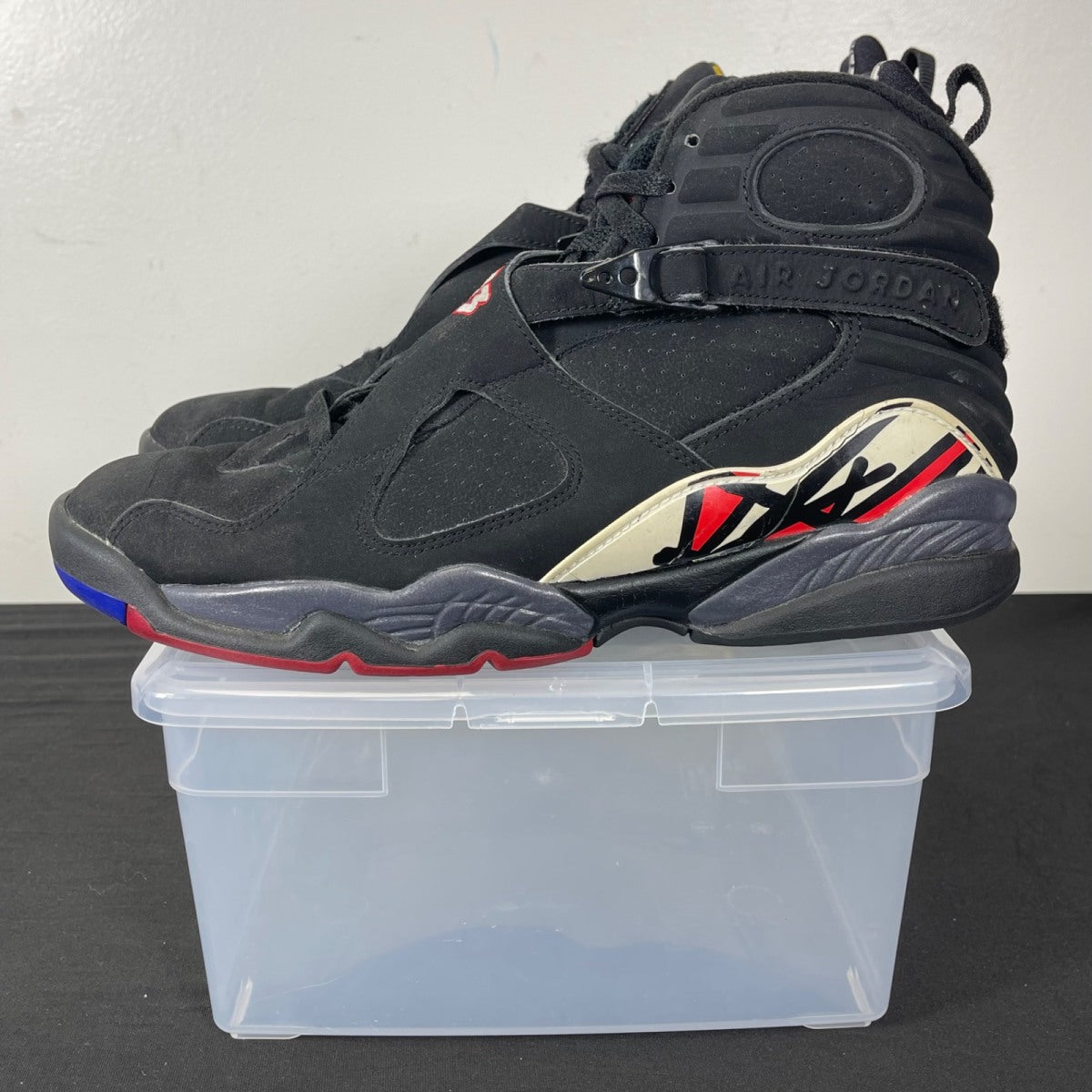 Jordan 8 Retro Playoffs (2007) 11.5 (Moderately Worn Pre-Owned)JordanBlack/Varsity Red-White - Image 3