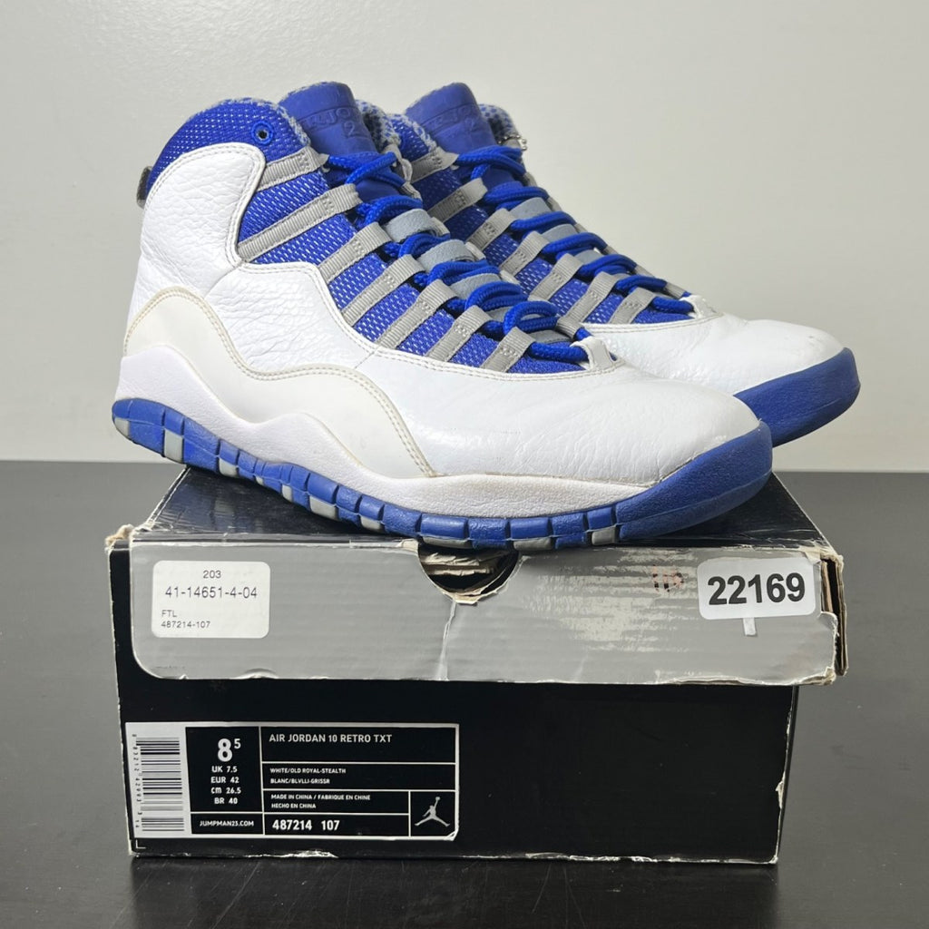 Jordan 10 Retro Old Royal 8.5 (Moderately Worn Pre-Owned)JordanWhite/Old Royal-Stealth - Image 1