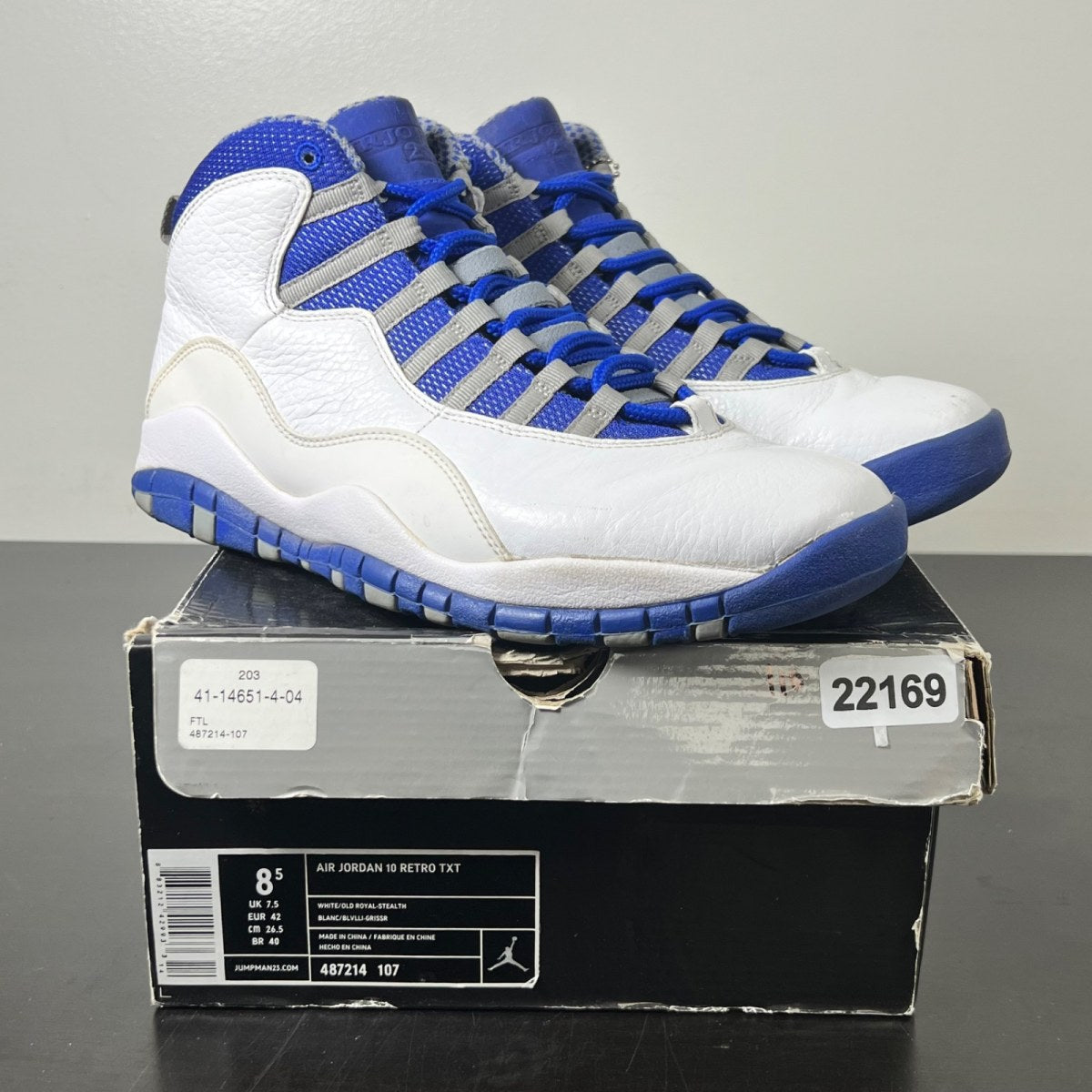 Jordan 10 Retro Old Royal 8.5 (Moderately Worn Pre-Owned)JordanWhite/Old Royal-Stealth - Image 1