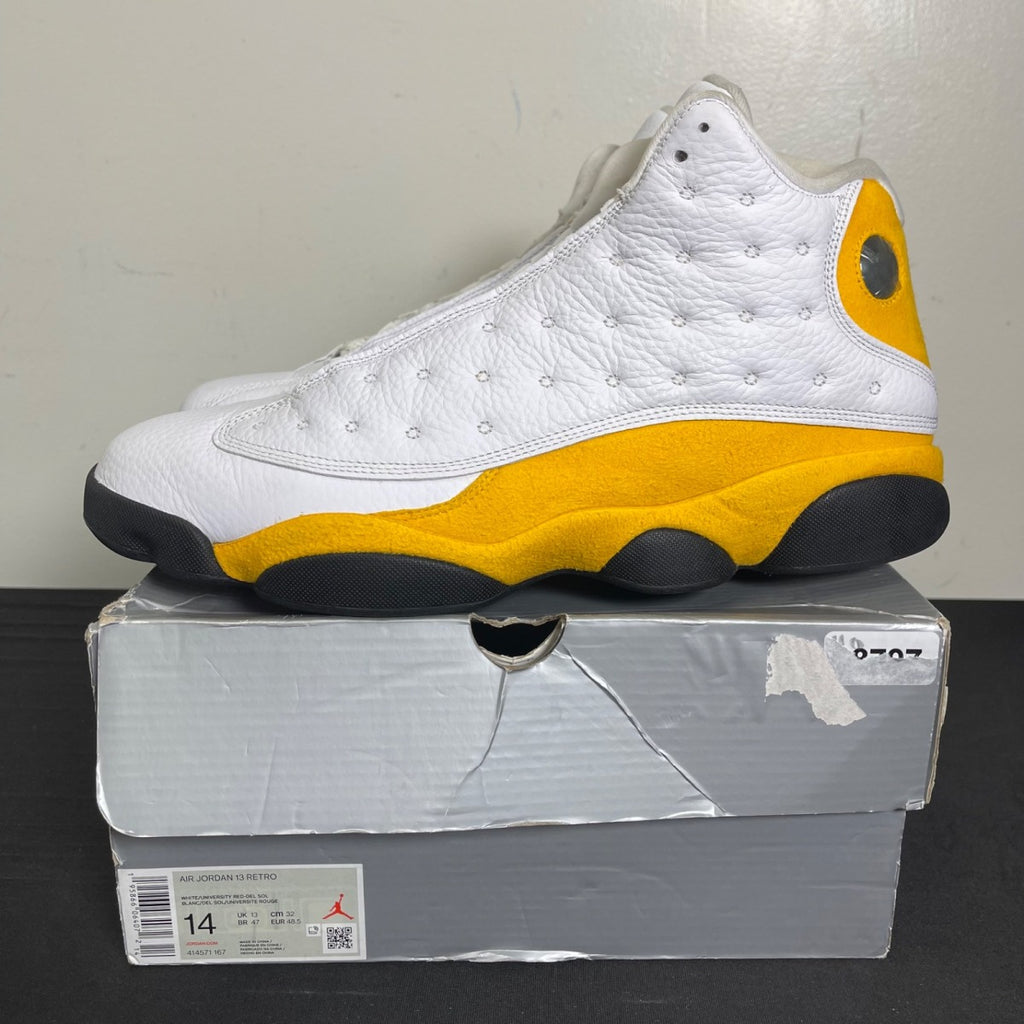 Jordan 13 Retro Del Sol 14 (Moderately Worn Pre-Owned)JordanWhite/University Red/Del Sol/Black - Image 3