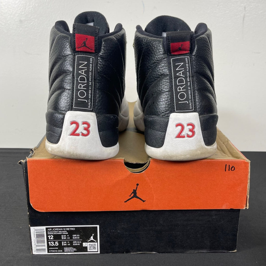 Jordan 12 Retro Playoffs (2022) 12 (Moderately Worn Pre-Owned)JordanBlack/Varsity Red-White - Image 4