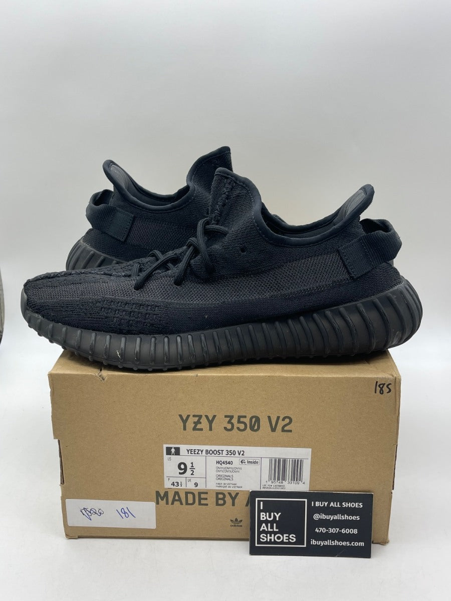 adidas Yeezy Boost 350 V2 Onyx 9.5 (Moderately Worn Pre-Owned) - Image 1