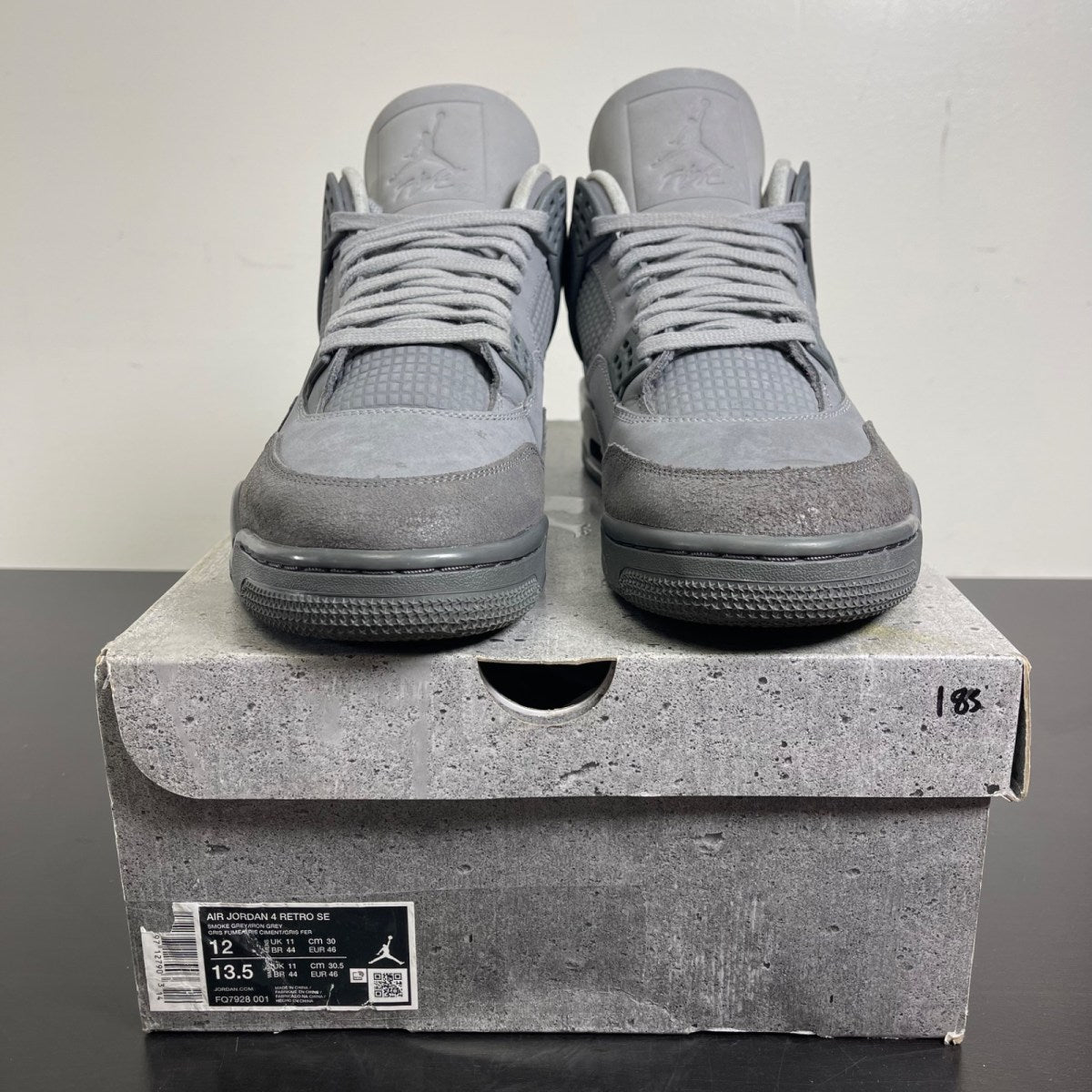 Jordan 4 Retro SE Paris Olympics Wet Cement 12 (Moderately Worn Pre-Owned)JordanSmoke Grey/Iron Grey/Cement Grey/Particle Grey - Image 2