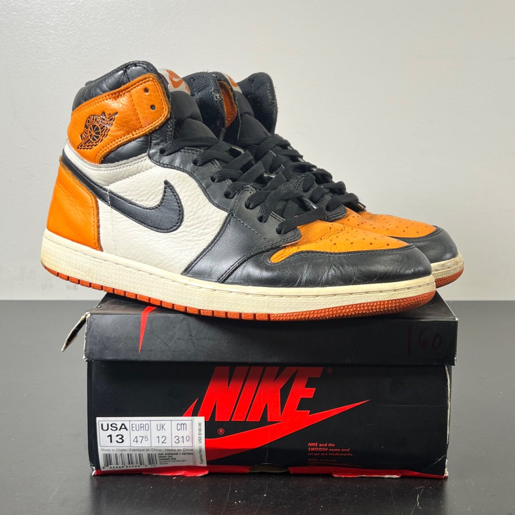 Jordan 1 Retro Shattered Backboard 13 (Heavily Worn Pre-Owned)JordanBlack/Starfish-Sail - Image 1