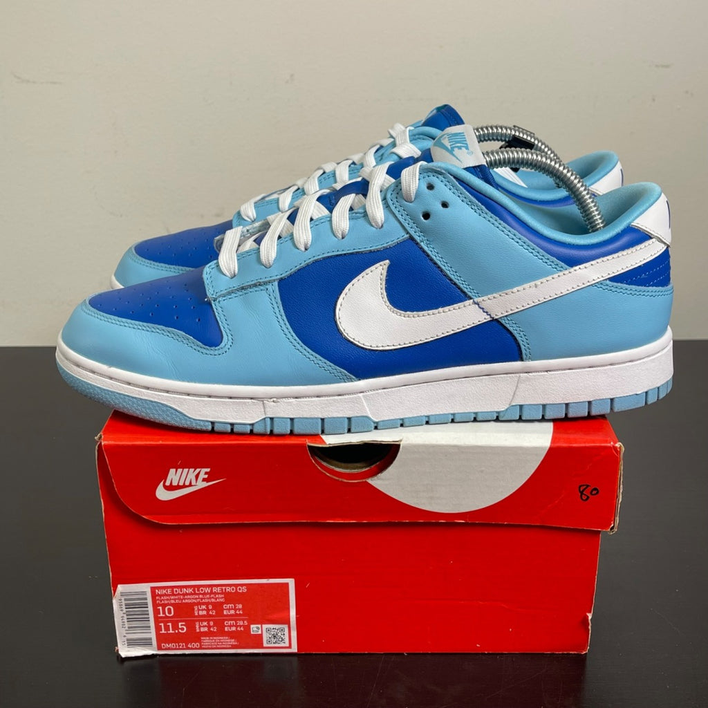 Nike Dunk Low Retro QS Argon (2022) 10 (Moderately Worn Pre-Owned)NikeFlash/White-Argon Blue-Flash - Image 3