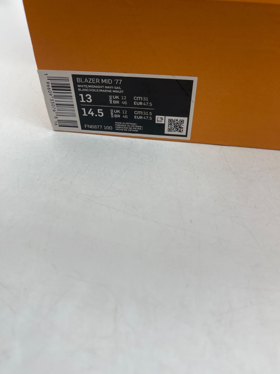 Nike Blazer Mid '77 White Midnight Navy Sail Gym Red 13 (Moderately Worn Pre-Owned) - Image 9