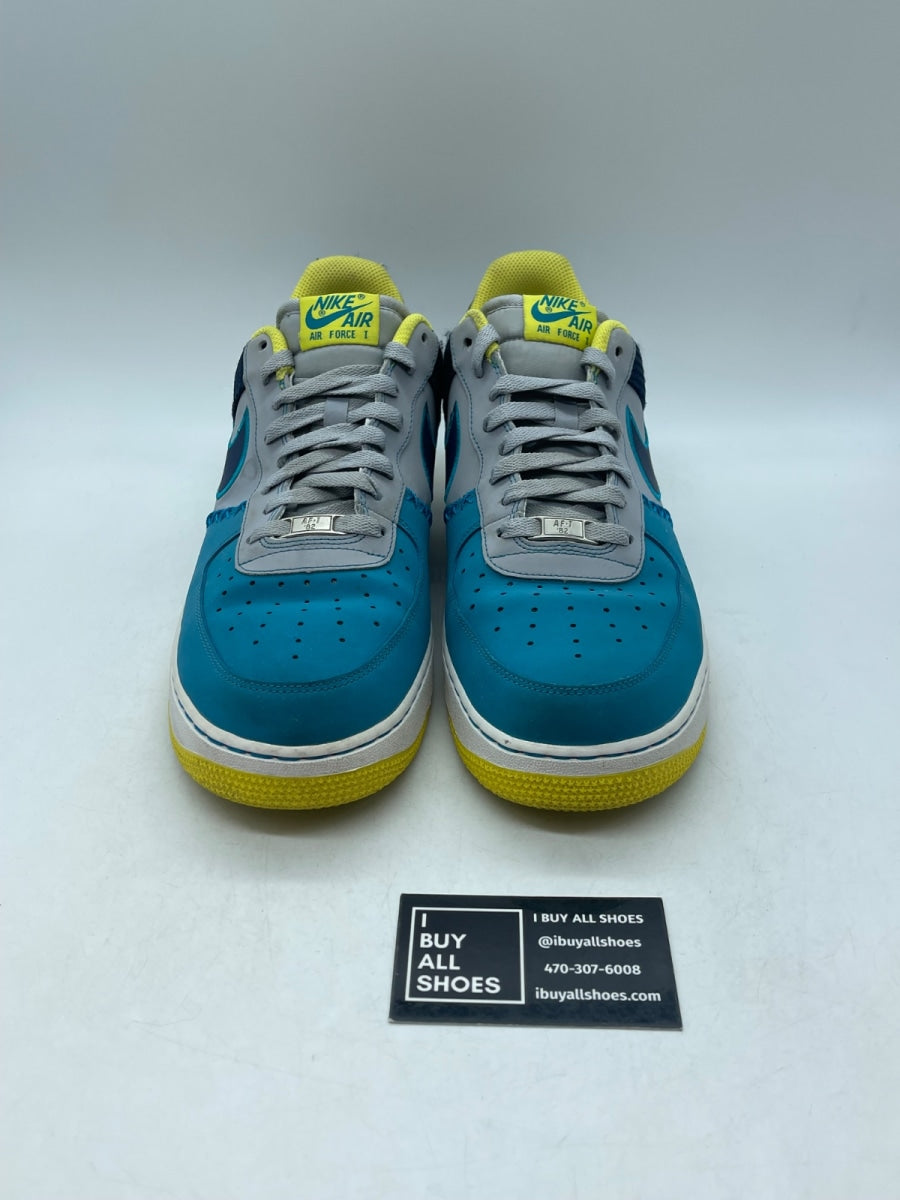 Nike Air Force 1 Low Wolf Grey Midnight Navy Tropical Teal 12 (Moderately Worn Pre-Owned) - Image 2
