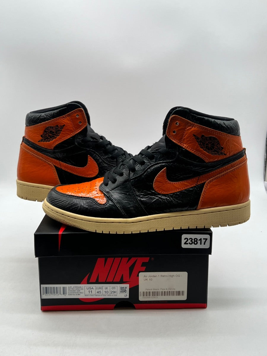 Jordan 1 Retro High Shattered Backboard 3.0 11 (Moderately Worn Pre-Owned)JordanBlack/Pale Vanilla-Starfish - Image 1