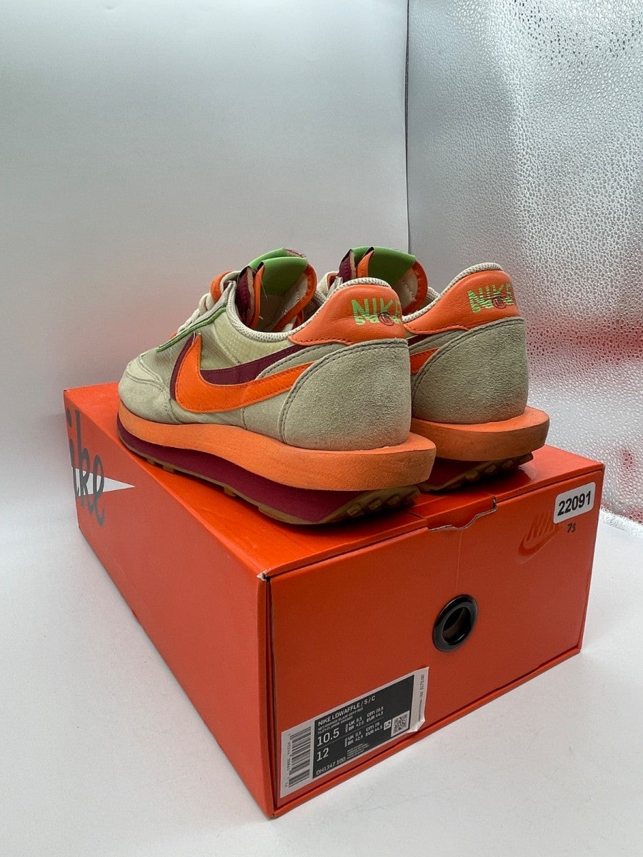 Nike LD Waffle sacai CLOT Kiss of Death Net Orange Blaze 10.5 (Moderately Worn Pre-Owned)NikeNet/Orange Blaze-Deep Red-Green Bean - Image 4