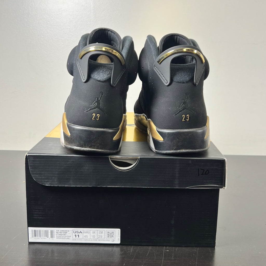 Jordan 6 Retro DMP (2020) 11 (Lightly Worn Pre-Owned)JordanBlack/Metallic Gold - Image 5