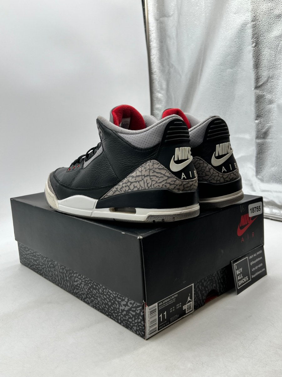 Jordan 3 Retro OG Black Cement (2024) 11 (Heavily Worn Pre-Owned) - Image 4