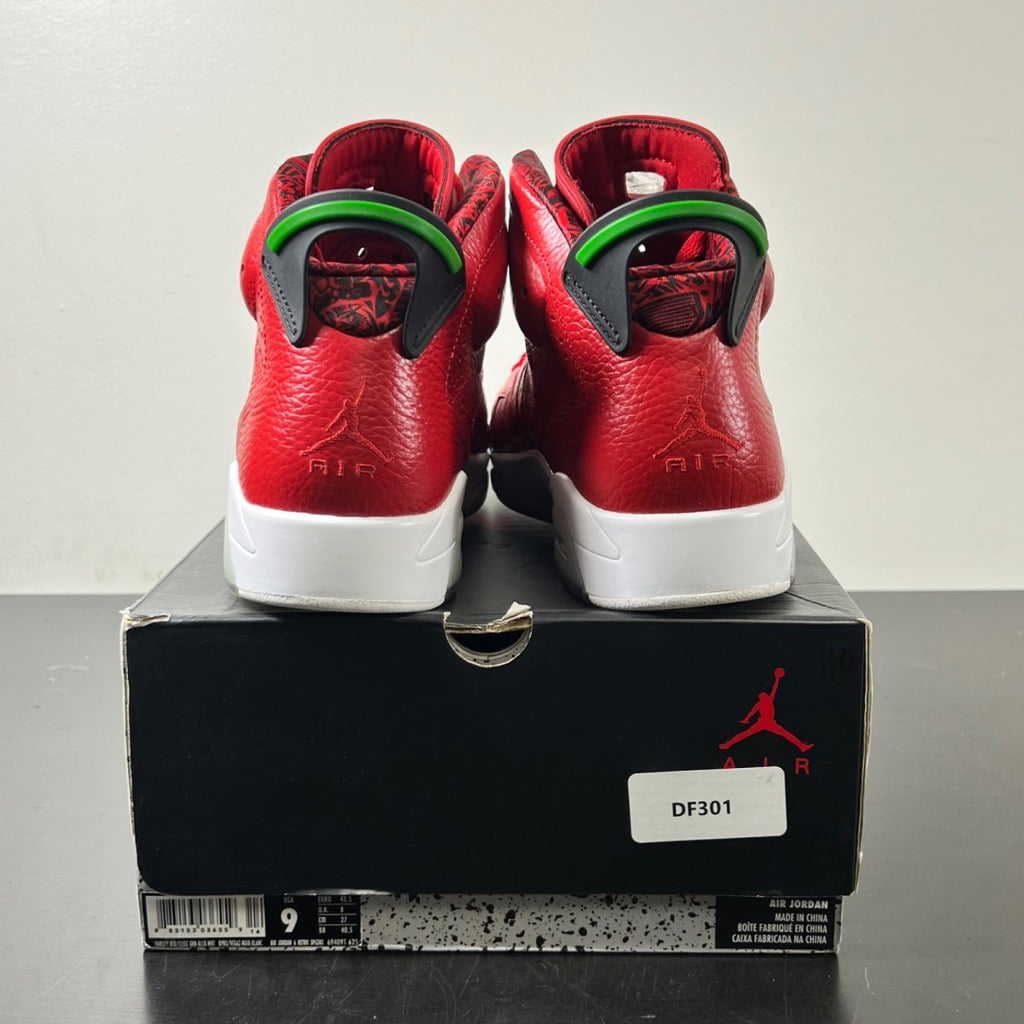 Jordan 6 Retro History of Jordan (Spiz'ike) 9 (Lightly Worn Pre-Owned)JordanVarsity Red/Classic Green-Black-White - Image 4