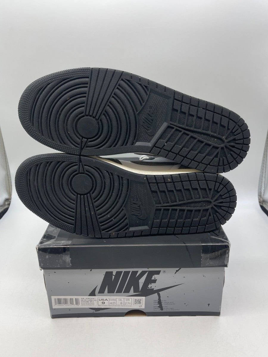 Jordan 1 Retro High OG Washed Black 9 (Moderately Worn Pre-Owned)JordanBlack/Fire Red/Light Smoke Grey/Sail - Image 7
