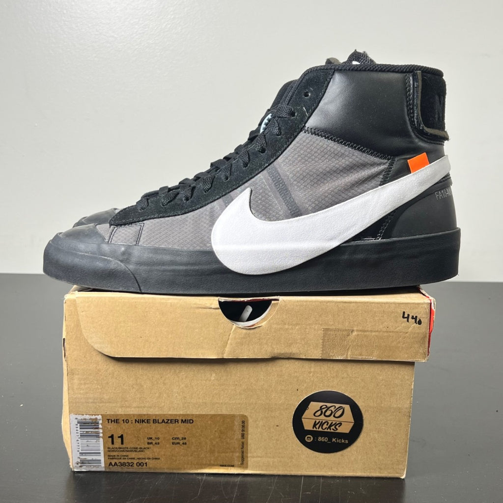 Nike Blazer Mid Off-White Grim Reaper 11 (Lightly Worn Pre-Owned)NikeBlack/White-Cone-Black - Image 3