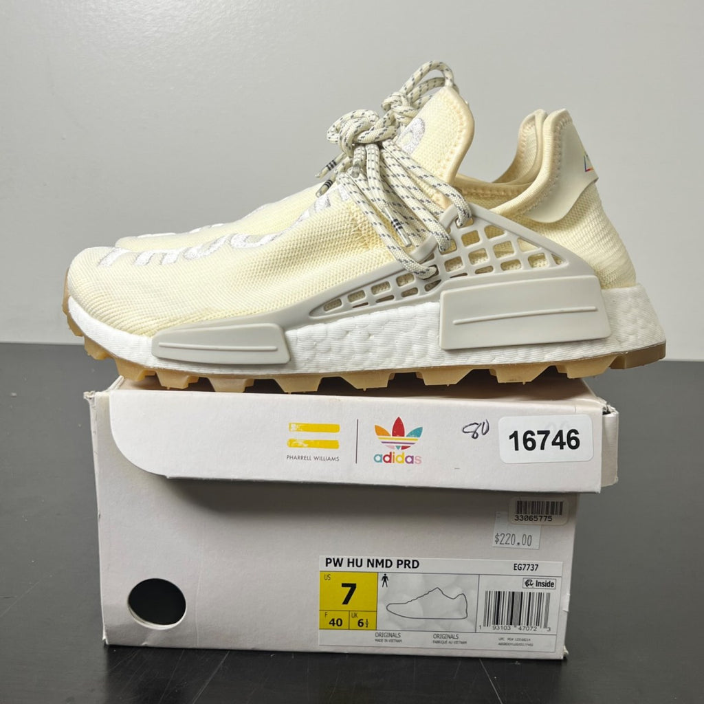 adidas NMD Hu Trail Pharrell Now Is Her Time Cream White 7 (Lightly Worn Pre-Owned)adidasCream White/Raw White/Gum Three - Image 3