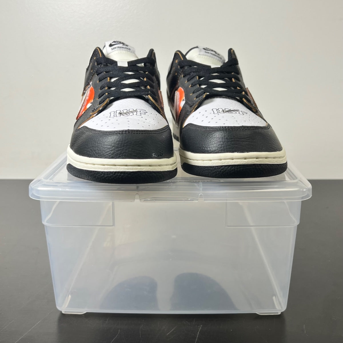 Nike SB Dunk Low HUF San Francisco 10.5 (Lightly Worn Pre-Owned)NikeBlack/White-Orange - Image 2