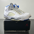 Jordan 5 Retro White Stealth (2021) 13 (Heavily Worn Pre-Owned)JordanWhite/Stealth- Black-Hyper-Royal - Image 1