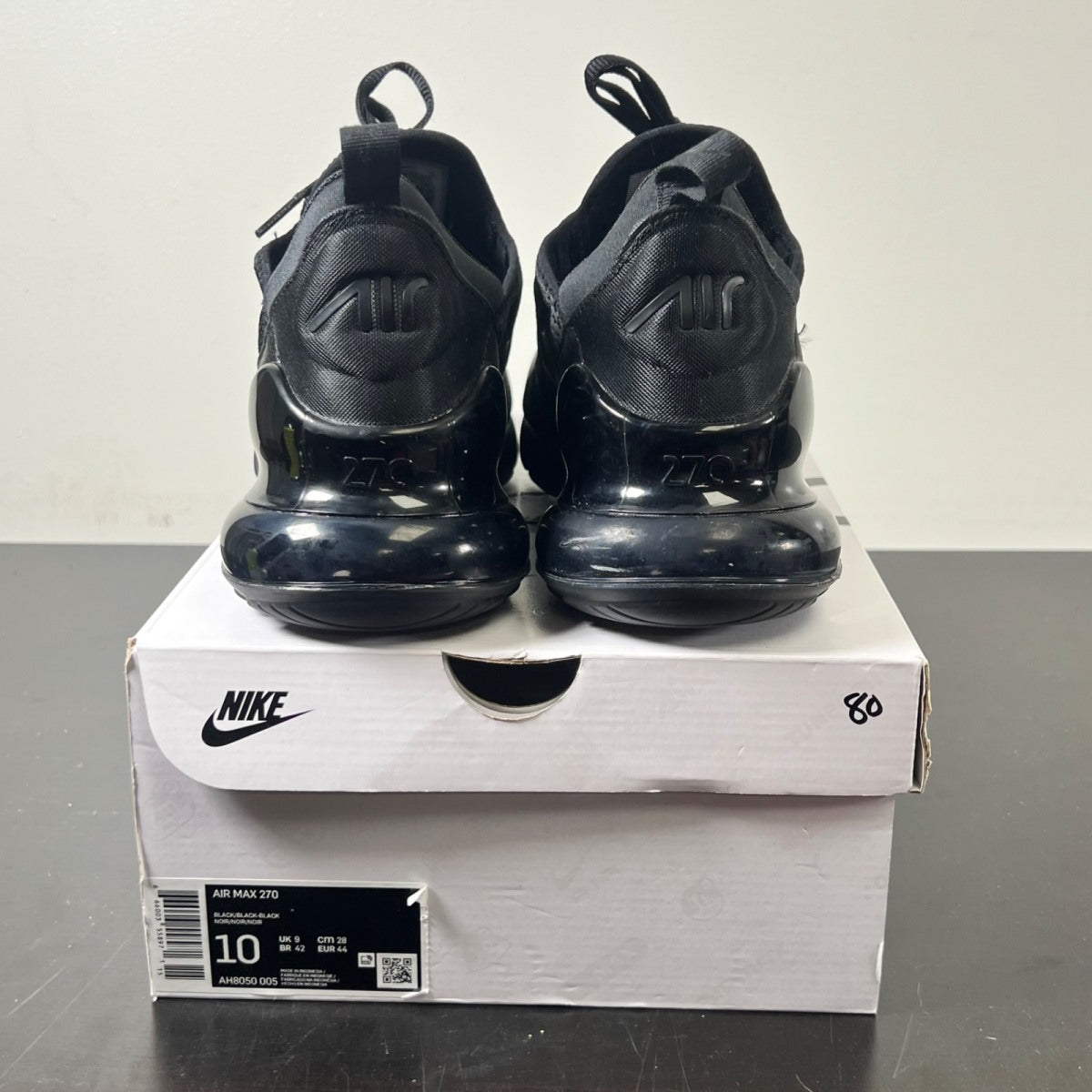 Nike Air Max 270 Triple Black 10 (Lightly Worn Pre-Owned)NikeBlack/Black-Black - Image 4