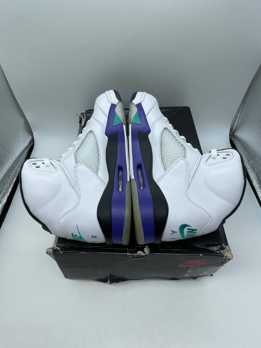 Jordan 5 Retro Grape (2025) 10.5 (Moderately Worn Pre-Owned)JordanWhite/Grape Ice-New Emerald - Image 6