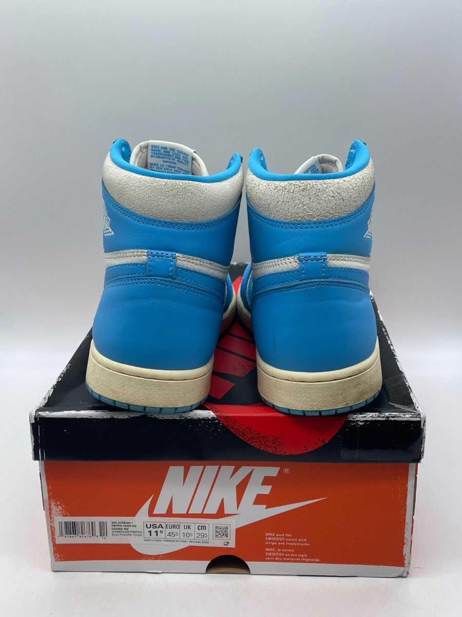 Jordan 1 Retro High OG UNC Reimagined 11.5 (Moderately Worn Pre-Owned)JordanDark Powder Blue/Dark Powder Blue-Sail - Image 3